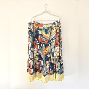 Soft Surroundings tierd vibrant colorful skirt with elastic waist | size 3X